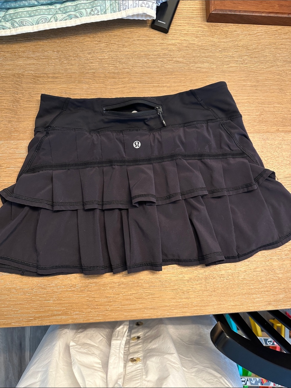 lululemon athletica Black Layered Pleated Skater Skirt